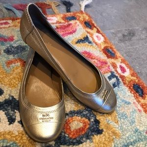 Coach Chelsea Metallic Gold Flats 5.5